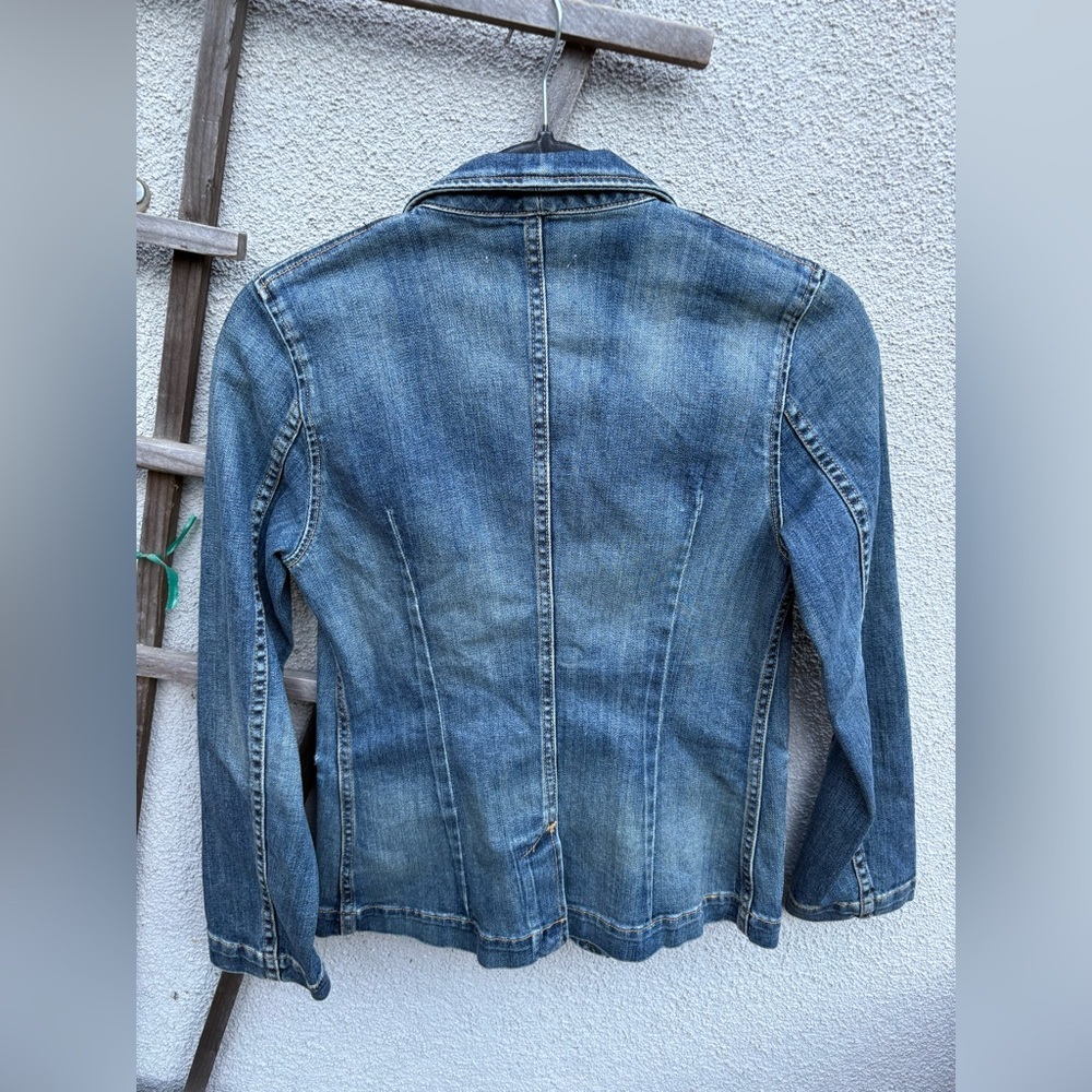 NILI LOTAN Addison Denim Jacket Blazer in Walker Wash Size 0 - Picture 10 of 10